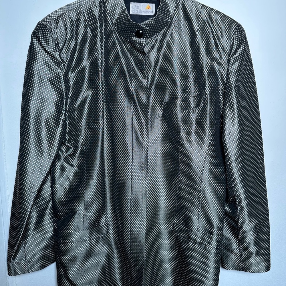 80's Vintage Liz Claiborne Metallic Bronze Pewter Blazer Jacket Size 10